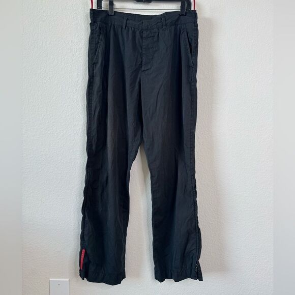 Prada Sport Linea Rossa Men’s Black Tactical Pants Cotton Blend Size 48 EU US 38 - Picture 1 of 9